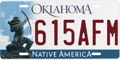 OK license plate 615AFM