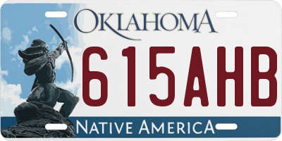 OK license plate 615AHB