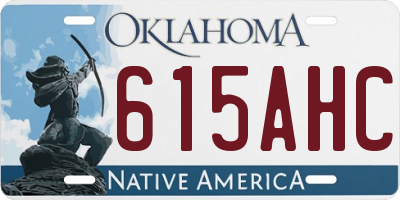 OK license plate 615AHC