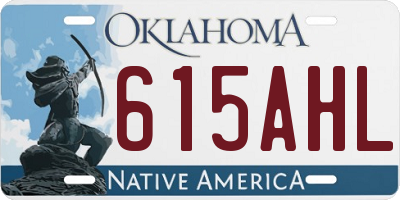 OK license plate 615AHL