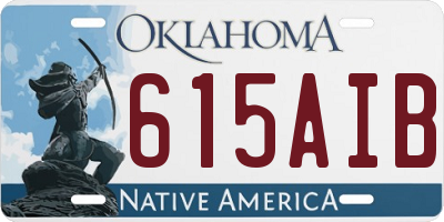OK license plate 615AIB