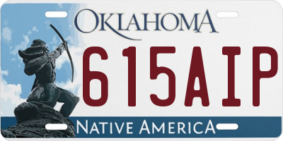 OK license plate 615AIP