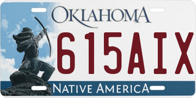 OK license plate 615AIX