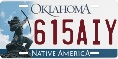 OK license plate 615AIY