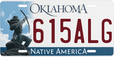 OK license plate 615ALG
