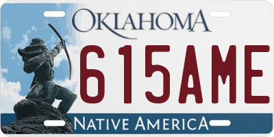 OK license plate 615AME
