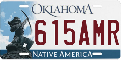 OK license plate 615AMR