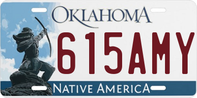 OK license plate 615AMY