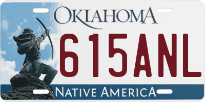 OK license plate 615ANL