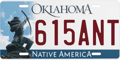 OK license plate 615ANT