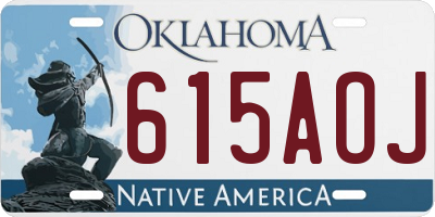 OK license plate 615AOJ