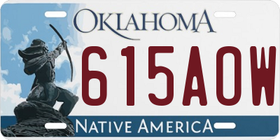 OK license plate 615AOW