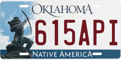 OK license plate 615API