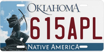 OK license plate 615APL