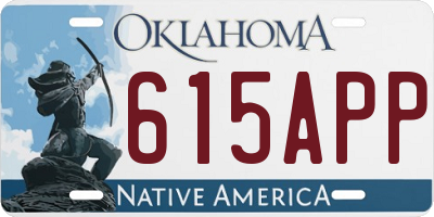OK license plate 615APP
