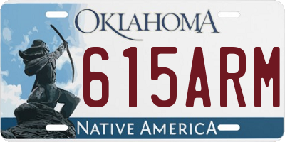 OK license plate 615ARM