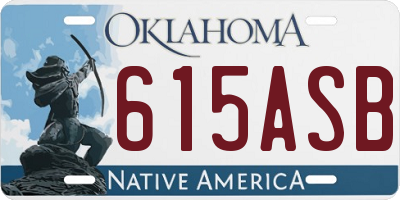 OK license plate 615ASB