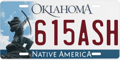 OK license plate 615ASH