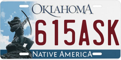 OK license plate 615ASK