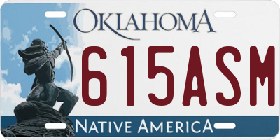 OK license plate 615ASM