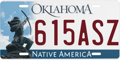 OK license plate 615ASZ