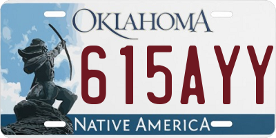 OK license plate 615AYY