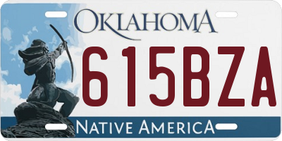 OK license plate 615BZA