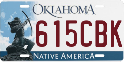 OK license plate 615CBK