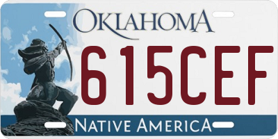 OK license plate 615CEF