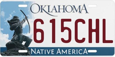 OK license plate 615CHL