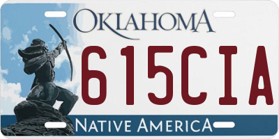 OK license plate 615CIA