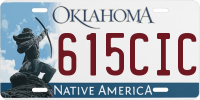 OK license plate 615CIC