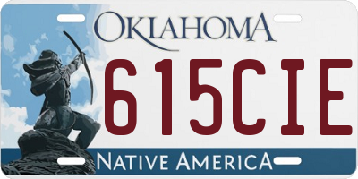OK license plate 615CIE