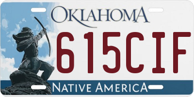 OK license plate 615CIF