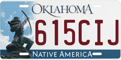 OK license plate 615CIJ