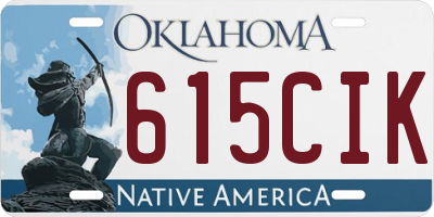 OK license plate 615CIK