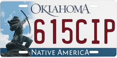 OK license plate 615CIP