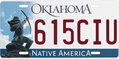 OK license plate 615CIU