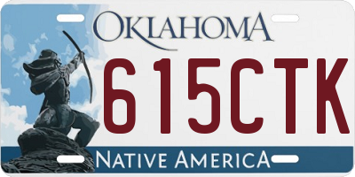 OK license plate 615CTK