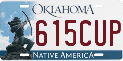 OK license plate 615CUP