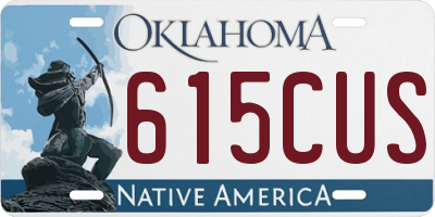 OK license plate 615CUS