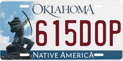 OK license plate 615DOP