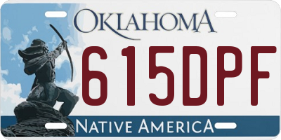 OK license plate 615DPF