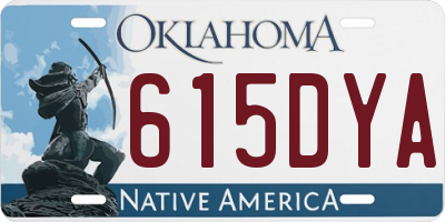 OK license plate 615DYA