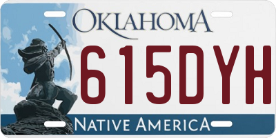 OK license plate 615DYH
