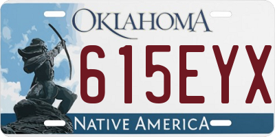 OK license plate 615EYX