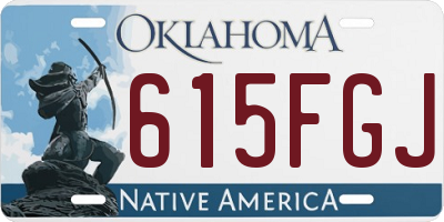 OK license plate 615FGJ