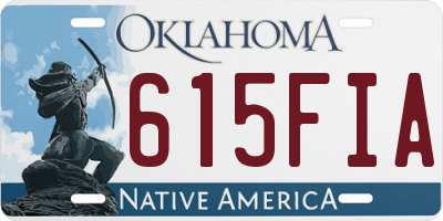 OK license plate 615FIA