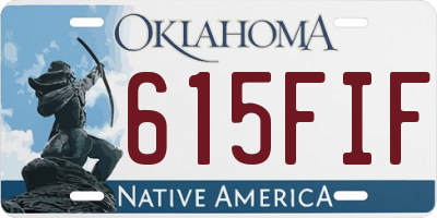 OK license plate 615FIF