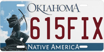 OK license plate 615FIX